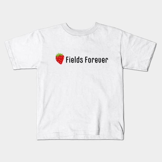 strawberry fields forever Kids T-Shirt by saoirse casey